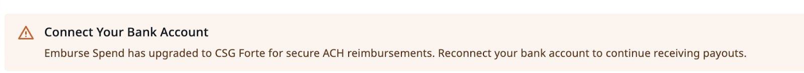 Prompt to reconnect a bank account shown on Dashboard and Personal Settings.
