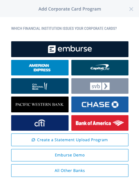 Connecting an Amex Corporate Card Program – Emburse Spend